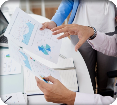 Doctor with tablet analyzing patient data